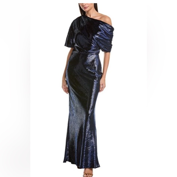 Amsale Dresses & Skirts - Amsale One-Shoulder Metalic Velvet Gown